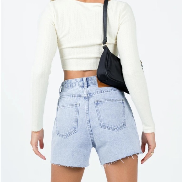 Princess Polly Danisa Denim Shorts Criss Cross NWT - Picture 3 of 6